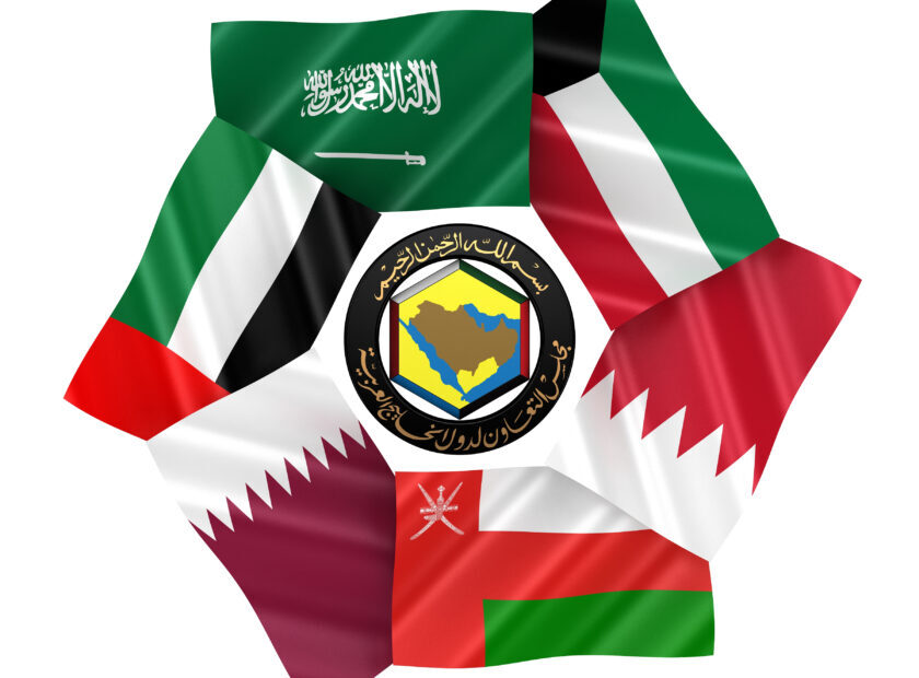 3d,Illustration,Of,Gcc,Country,Flags,Arranged,In,Around,The