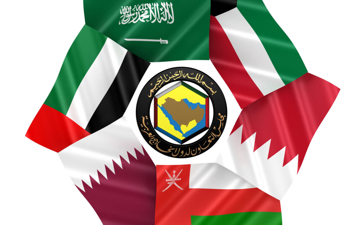 3d,Illustration,Of,Gcc,Country,Flags,Arranged,In,Around,The